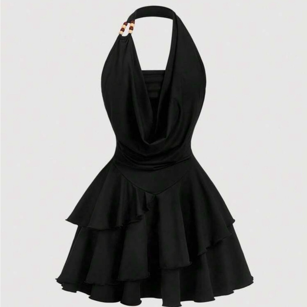 SHEIN Black Halter Mini Dress